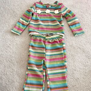 SHEIN Girls Multicolor Striped Knit Set